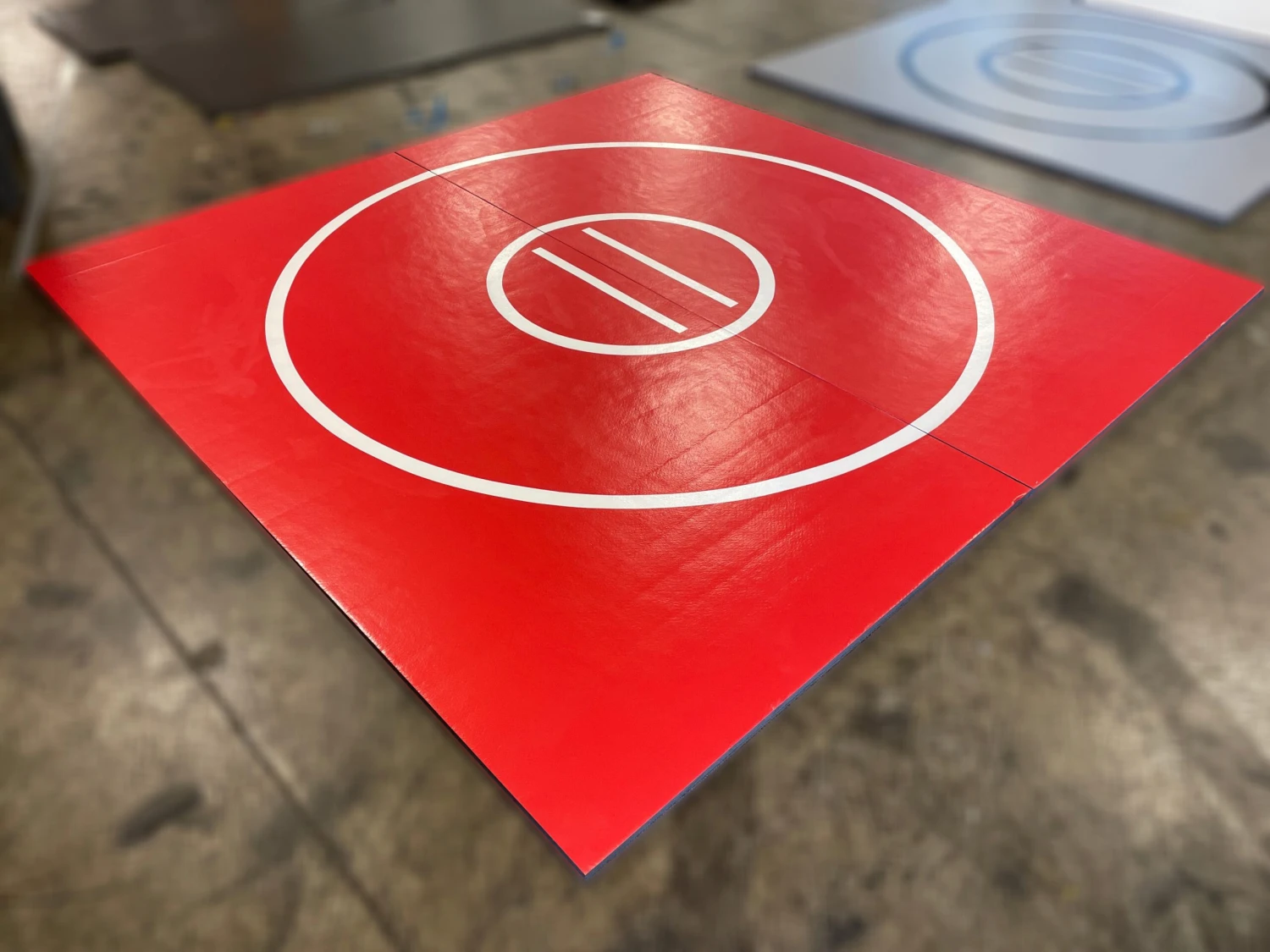 AK Athletic Equipment Clearance 10' X 10' X 1 3/8" Roll-Up Wrestling Mat Red With White 1 AK Athletic Equipment Clearance 10' X 10' X 1 3/8" Roll-Up Wrestling Mat Red With White
