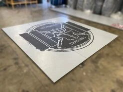 AK Athletic Equipment Clearance Wrestling Mat 12' X 12' X 1 3/8" Roll-Up Mat Gray Mat With Logo