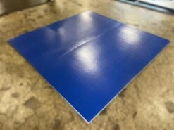 AK Athletic Equipment Clearance 8' X 8' X 1 3/8" Roll-Up Wrestling Mat Blue Vinyl Flaw