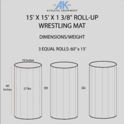 AK Athletic Equipment 15' X 15' X 1 3/8" Roll-Up Wrestling Mat -Wrestling Mat Shop 15x15WRESTLINGMATDIMENSIONSINFOGRAPHIC