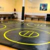 AK Athletic Equipment 20' X 20' X 1 3/8" Roll-Up Wrestling Mat With Four Practice Circles