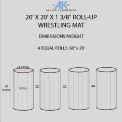 AK Athletic Equipment 20' X 20' X 1 3/8" Roll-Up Wrestling Mat With Four Practice Circles -Wrestling Mat Shop 20x20WRESTLINGMATDIMENSIONSINFOGRAPHIC f631c2a4 4279 4b28 ae95 20f31e28a620