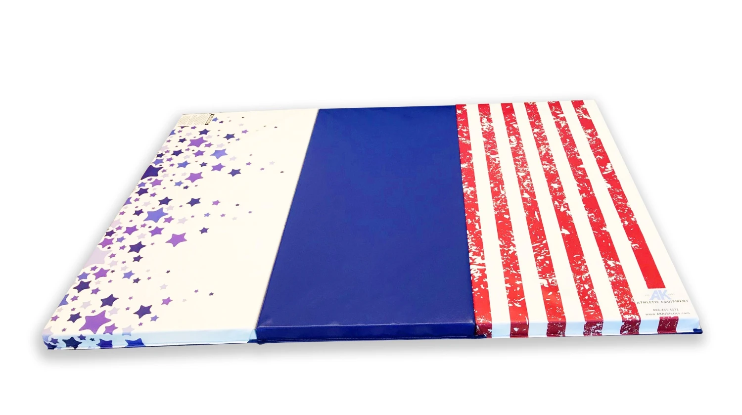 AK Athletic Equipment Clearance Red White And Blue 4' X 6' X 2" Intermediate Level Folding Gymnastics Mat 2 AK Athletic Equipment Clearance Red White And Blue 4' X 6' X 2" Intermediate Level Folding Gymnastics Mat - Image 2