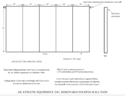 AK Athletic Equipment 6' X 12' X 2" Removable Folding Gym Wall Pad -Wrestling Mat Shop 6x12x2RemovableFoldingGymWallPads
