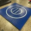 AK Athletic Equipment Clearance 8' X 8' X 1 3/8" Roll-Up Wrestling Mat Blue With White Circles