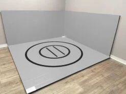 AK Athletic Equipment Instant Wrestling Room 8' X 8' Wrestling Mat And Removable Roll Up Wall Pads Package -Wrestling Mat Shop 8x8instantrollupwrestlingroom