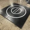 AK Athletic Equipment Clearance 93" X 92" X 1 3/8" Roll-Up Wrestling Mat Black With White Circles