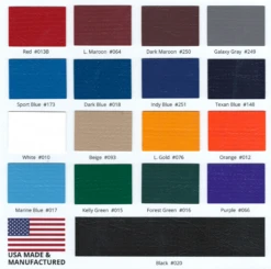 AK Athletic Equipment 14 Oz Vinyl And 18 Oz Vinyl Color Samples 3" X 7"