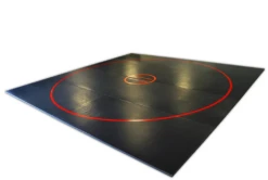 AK Athletic Equipment 18' X 18' X 1 3/8" Roll-Up Wrestling Mat -Wrestling Mat Shop black with red starting lines 14 x 14 dc7c6970 5892 4b7b 9864 d6298415ac44
