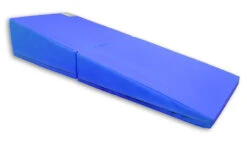 AK Athletic Equipment 29"x 72"x14" Folding Triangle Incline Wedge Mat -Wrestling Mat Shop blue incline gymnastics mat