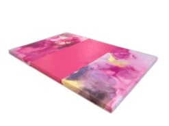 AK Athletic Equipment Pink Watercolor 4' X 6' X 2" Intermediate Level Folding Gymnastics Mat