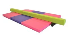 AK Athletic Equipment Gymnastics Balance Beam And Folding Mat Combo Package -Wrestling Mat Shop lime balance beam with pink purple mat 1eaced6d c1cb 48be 90be 3e350b0b5b2c