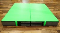 AK Athletic Equipment Aerial Arts Bi-Fold Landing Mat 6' X 6' X 8" -Wrestling Mat Shop lime green ariel arts mat