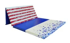 AK Athletic Equipment Red White And Blue Allstar 4' X 8' X 2" Intermediate Level Folding Gymnastics Mat