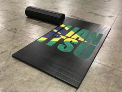 AK Athletic Equipment Jiu Jitsu Roll Up Digitally Printed 8' X 8' X 1 3/8" Roll-Up Mat -Wrestling Mat Shop partially rolled jiu jitsu 88
