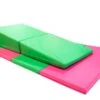 AK Athletic Equipment 4' X 8' X 2" Pink Green Gymnastics Folding Mat And Green Incline Combo