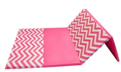 AK Athletic Equipment 4' X 8' X 2" Pink Chevron Gymnastics Folding Mat And Pink Incline Combo -Wrestling Mat Shop pink partial folded mat ak 1024x1024 93d74082 9665 4b66 8d3a f1328b3fb556