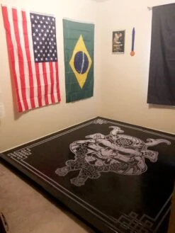 AK Athletic Equipment Samurai Digitally Printed 8' X 8' X 1 3/8" Roll-Up MMA Grappling Mat -Wrestling Mat Shop wrestlingmatblack