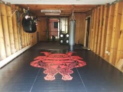 AK Athletic Equipment Samurai Digitally Printed 8' X 8' X 1 3/8" Roll-Up MMA Grappling Mat -Wrestling Mat Shop wrestlingmatwithlogo