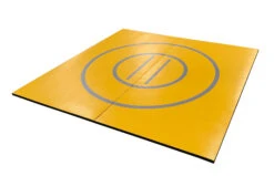 AK Athletic Equipment 8' X 8' X 1 3/8" Gold And Gray Roll-Up Wrestling Mat